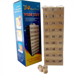 54PCS Wooden Jenga Blocks 8+